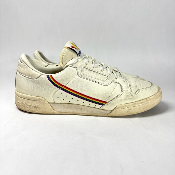 Adidas Continental 80 Rainbow Pride Low Top Sneakers Size 10 Men - Picture 8 of 12